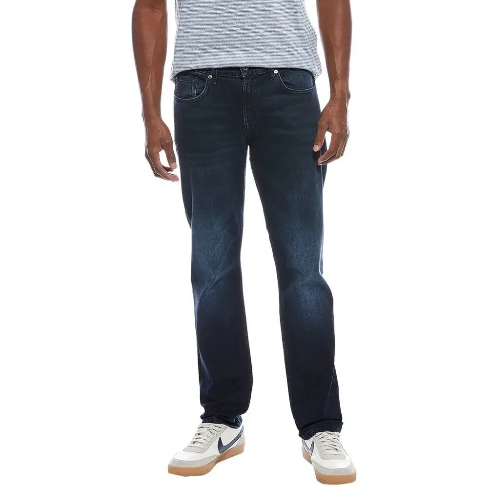 7 for All Mankind Slimmy Akron Straight Tapered Denim Jean Blue 36